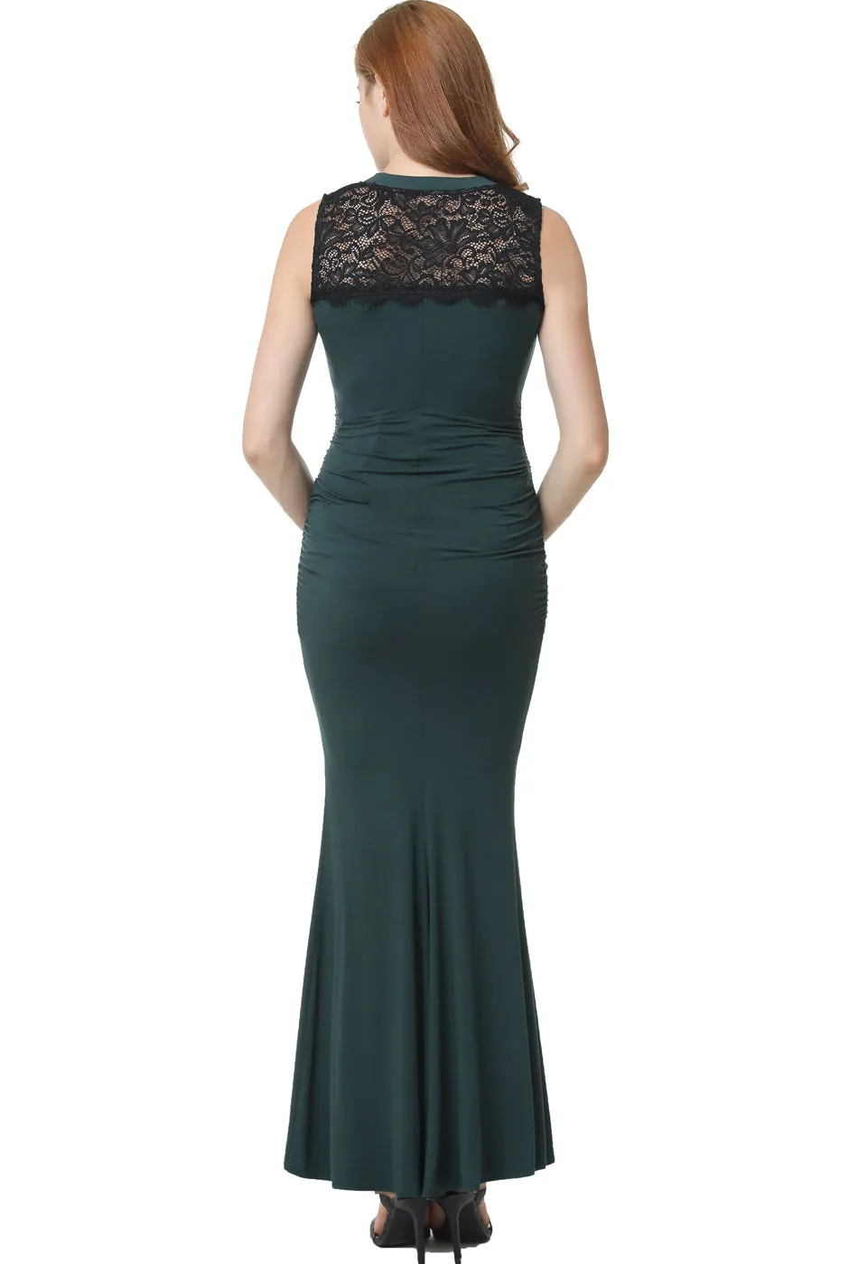 Kimi   Kai Maternity "Tilda" Lace Trim Mermaid Maxi Dress