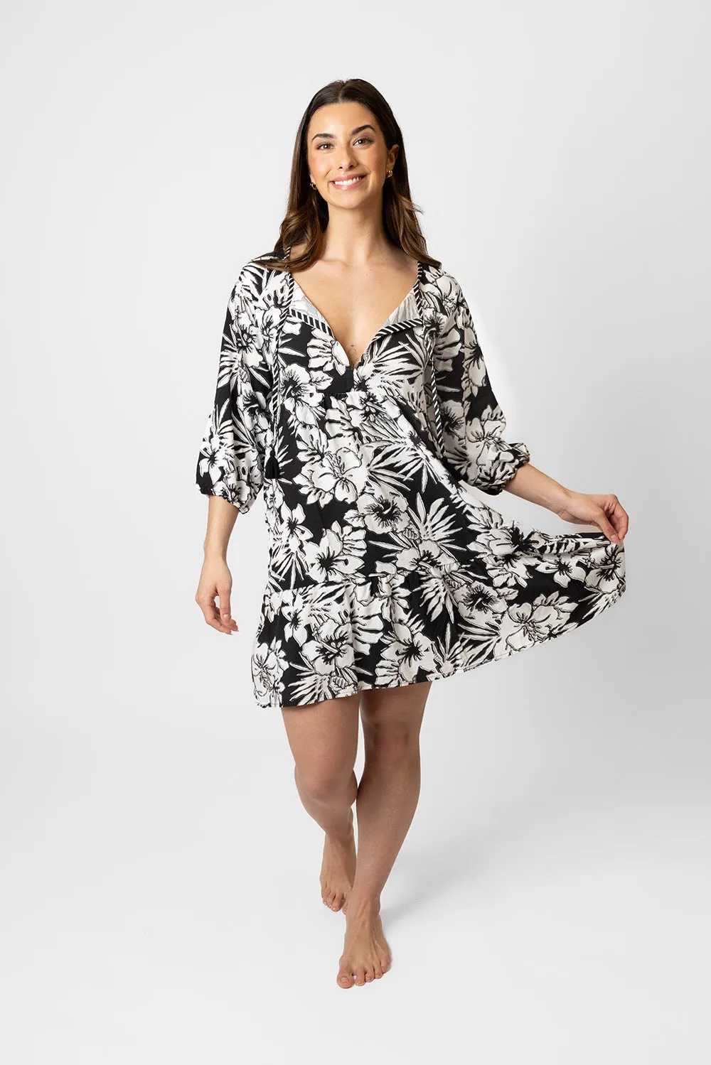 Koy Copacabana Floral V-Neck Tunic Dress