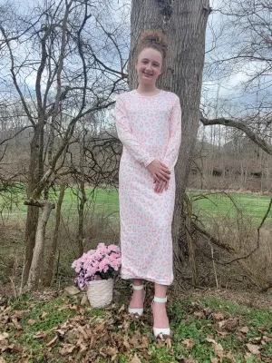 Ladies Pink Animal Print Dress