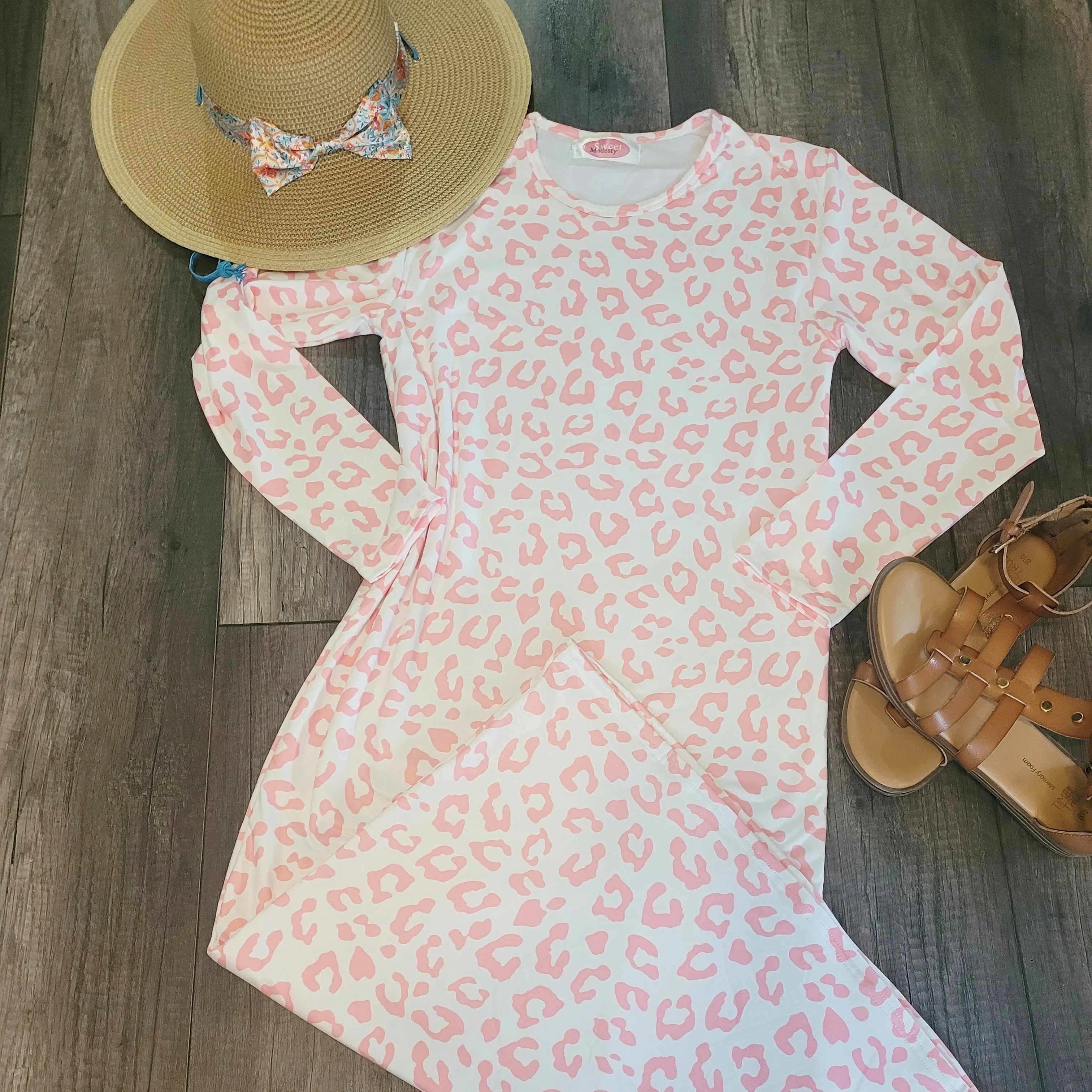 Ladies Pink Animal Print Dress