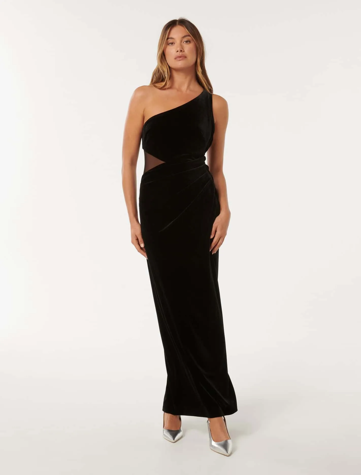 Lainey Velvet One Shoulder Dress