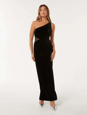 Lainey Velvet One Shoulder Dress