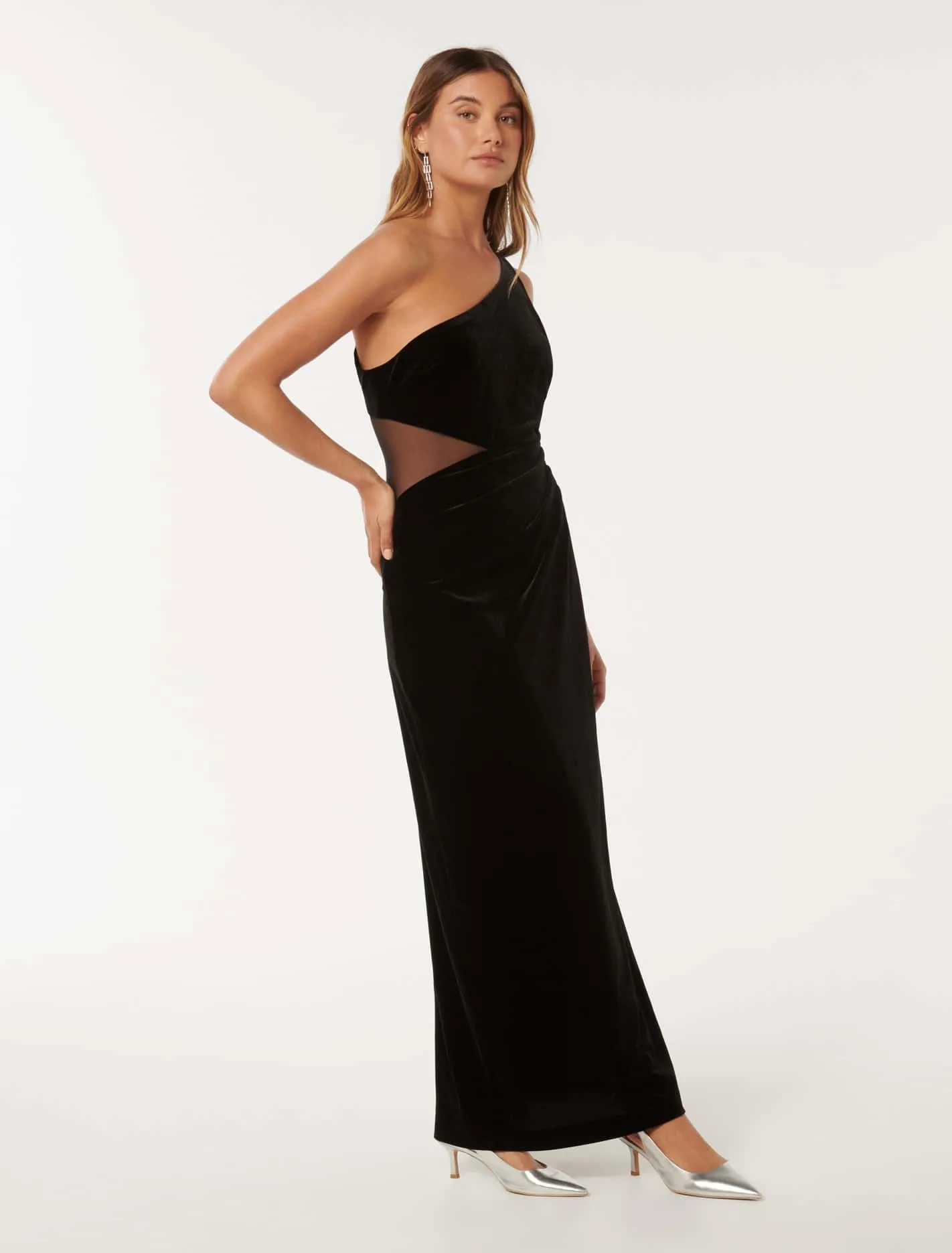 Lainey Velvet One Shoulder Dress