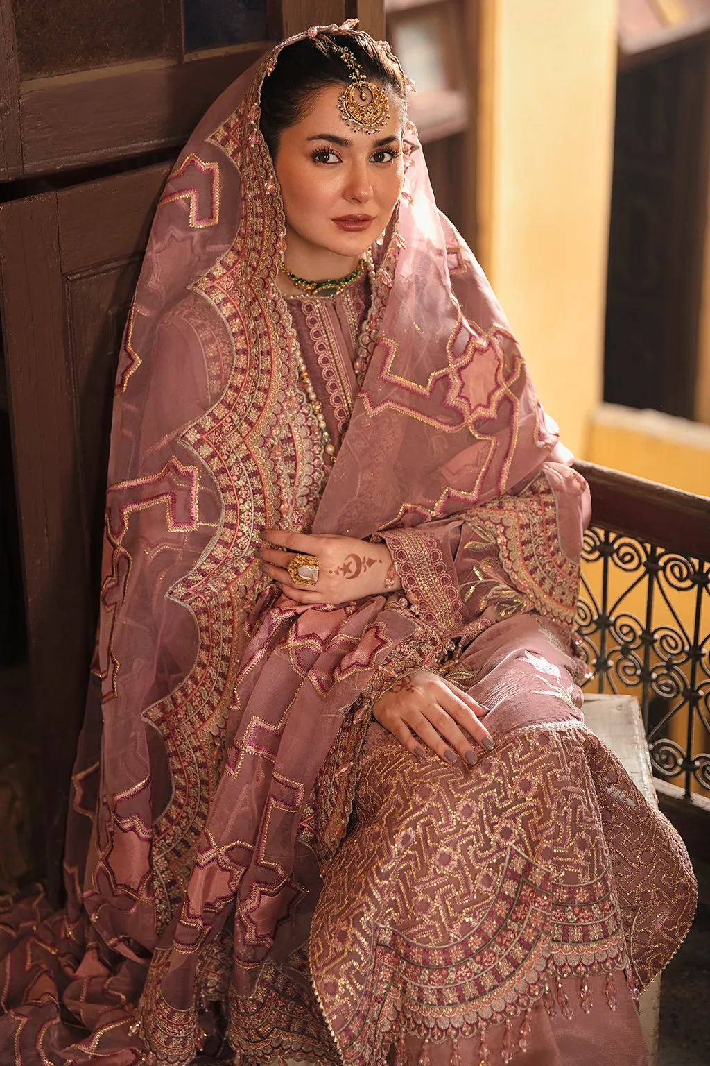 Latest Pakistani Salwar Kameez in Tea Pink Shade #PF304