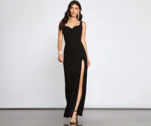 Layla Sleeveless Stylish High-Slit Formal Dress