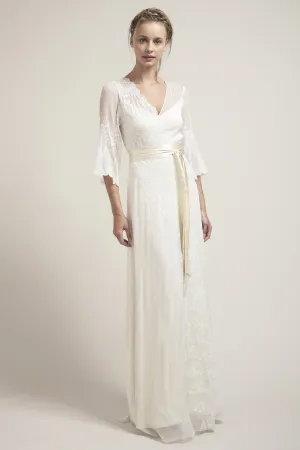 LD6001 Bohemian Wedding Dress With Sleeves