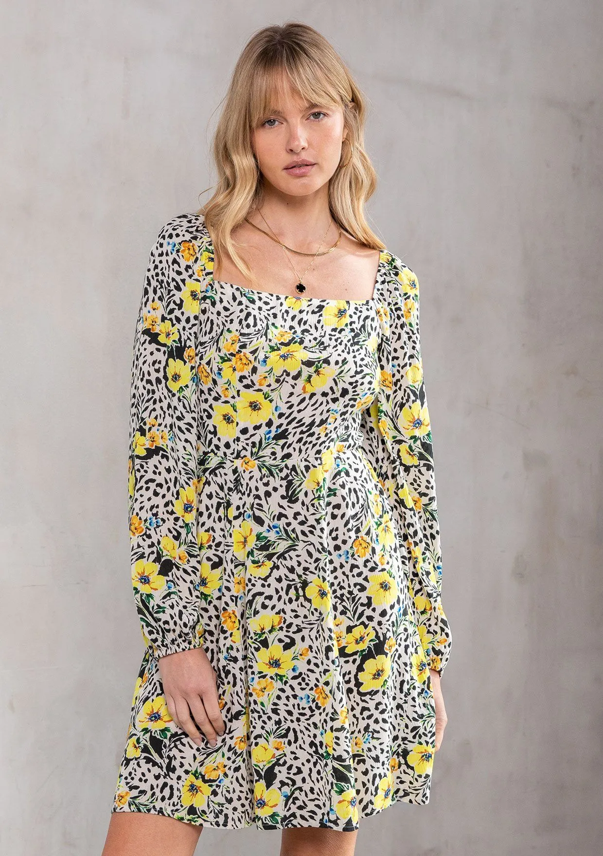Lemon Flower Mini Dress