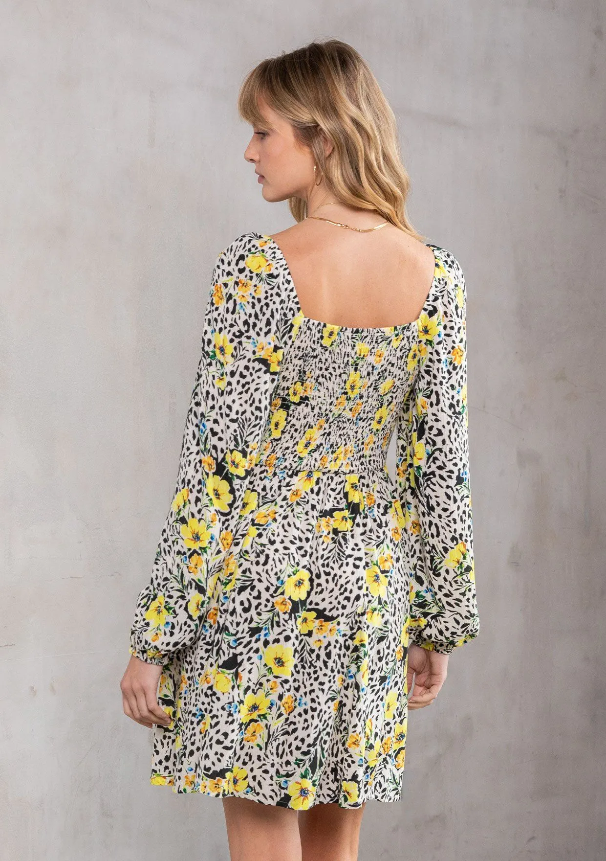 Lemon Flower Mini Dress