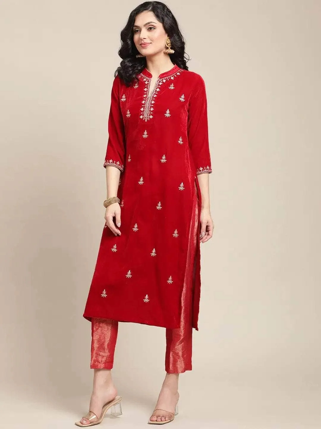 Lemon Tart Unstitched Velvet Embroidered Kurti WLUFVEL19