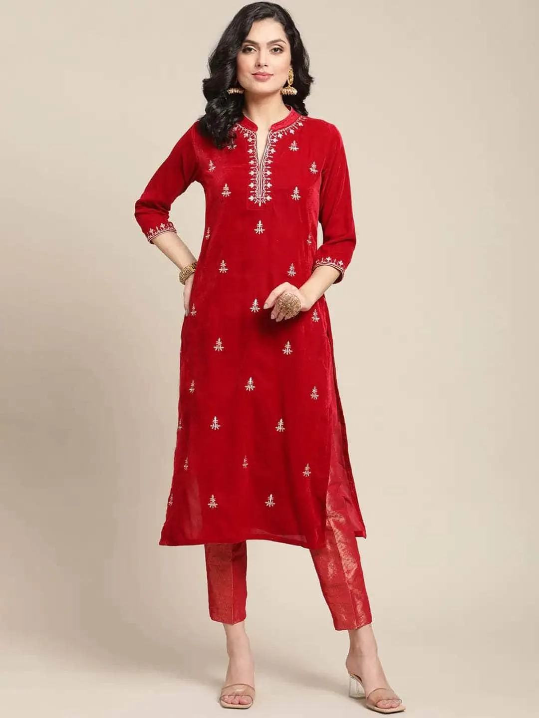 Lemon Tart Unstitched Velvet Embroidered Kurti WLUFVEL19
