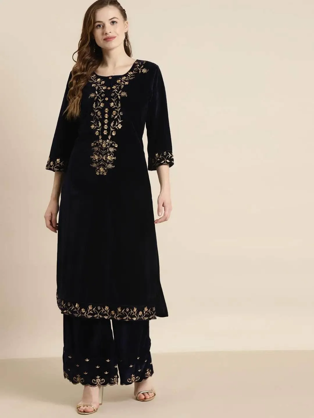 Lemon Tart Unstitched Velvet Embroidered Kurti WLUFVEL9