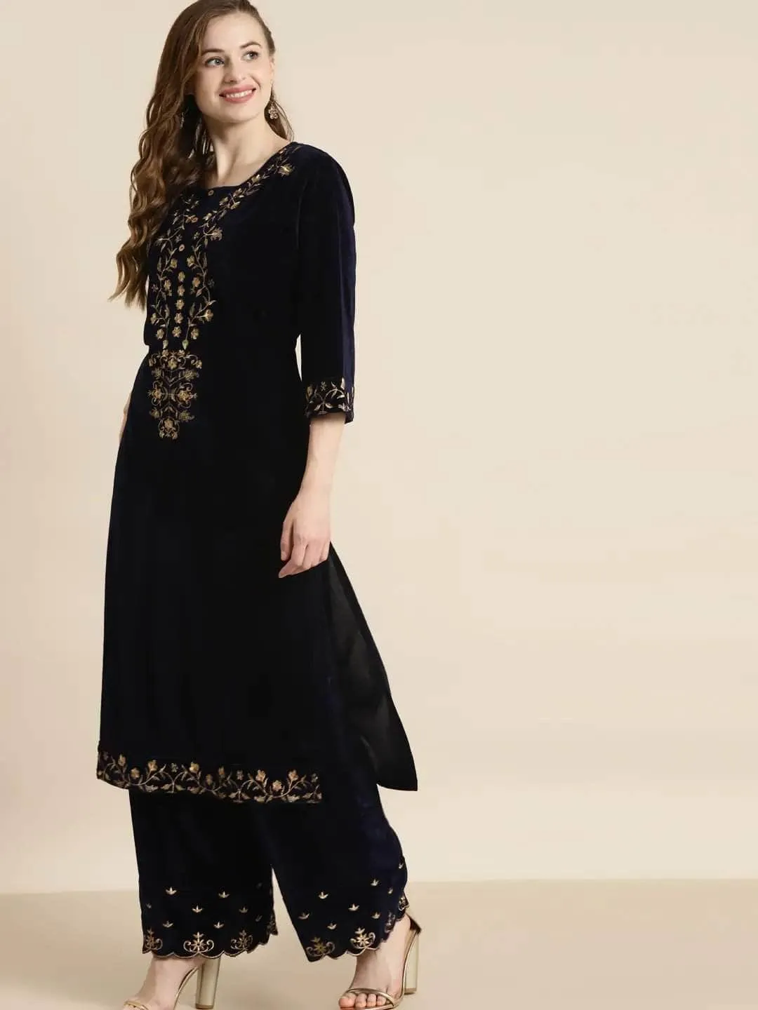 Lemon Tart Unstitched Velvet Embroidered Kurti WLUFVEL9