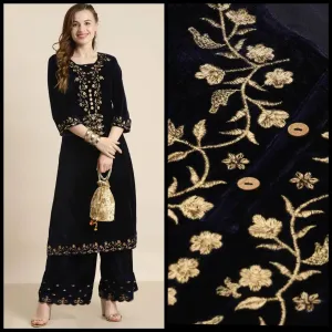Lemon Tart Unstitched Velvet Embroidered Kurti WLUFVEL9