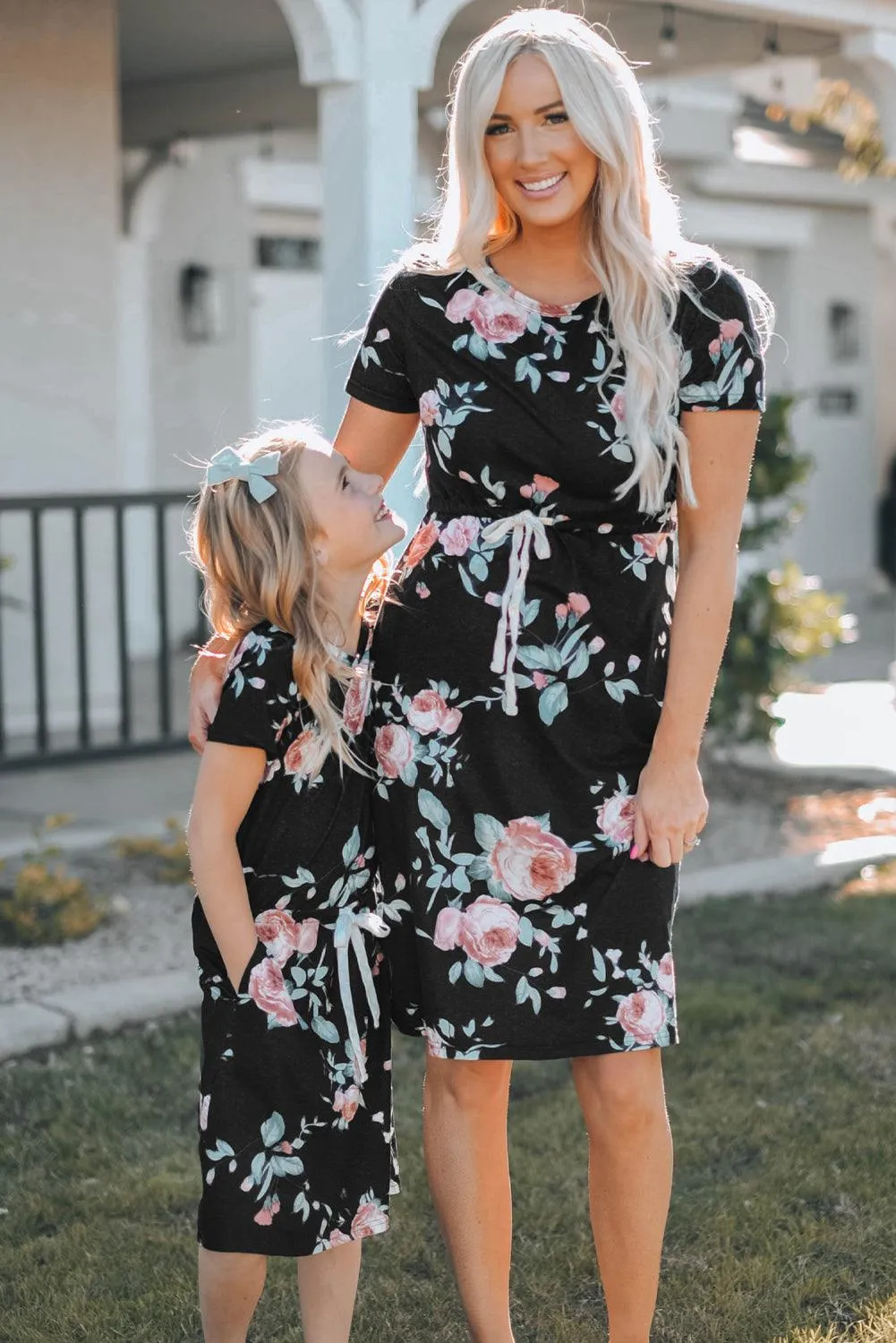 Leopard Print Drawstring Short Sleeve Dress