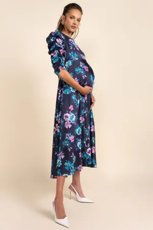 Lindell Maternity Dress in Navy From Apparalel