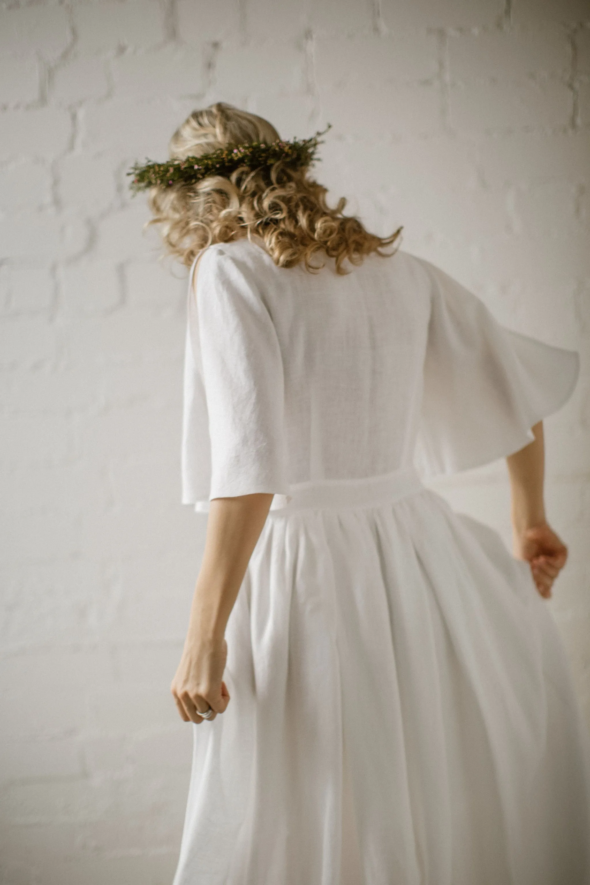 Linen Bohemian Wedding Dress