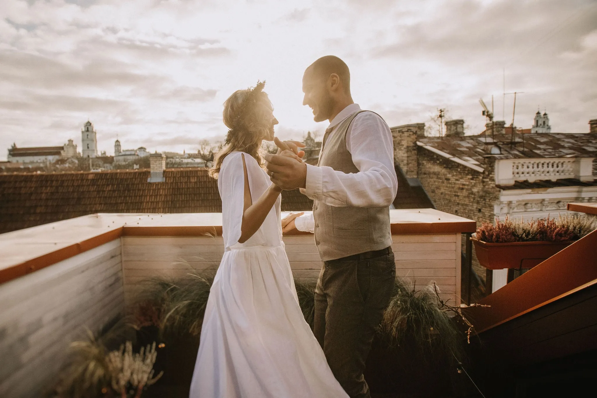Linen Bohemian Wedding Dress