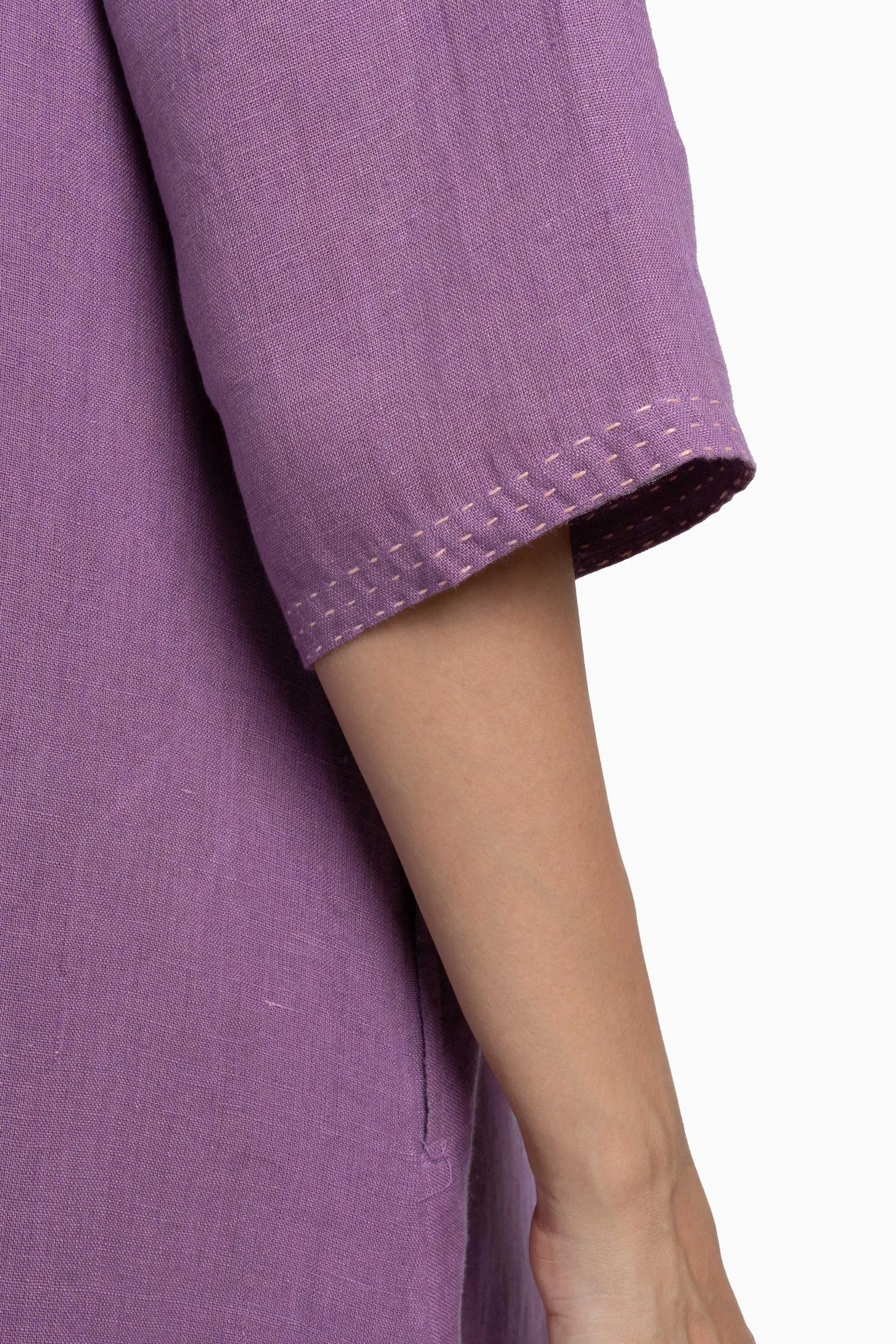 Linen Petunia Shirt Dress-Misty Lilac