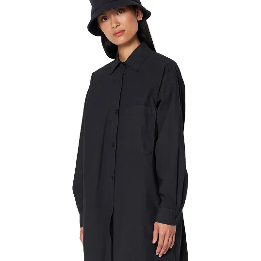 Long Button Down Dress, Charcoal