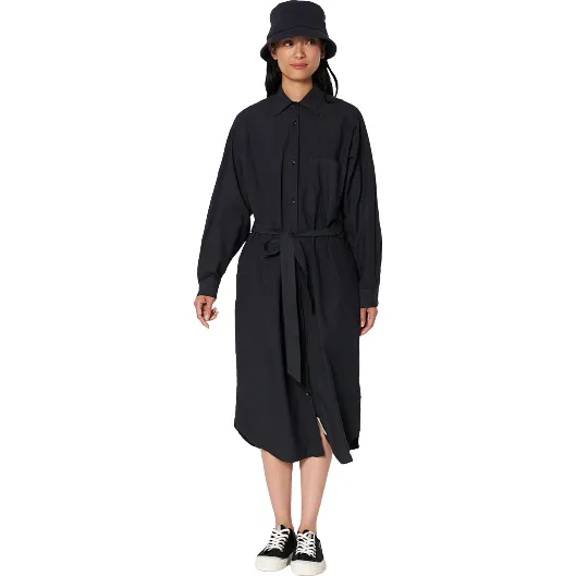 Long Button Down Dress, Charcoal