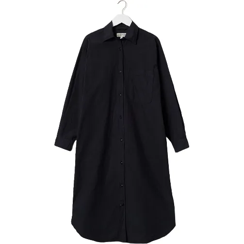 Long Button Down Dress, Charcoal