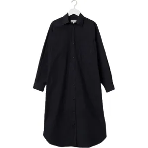 Long Button Down Dress, Charcoal