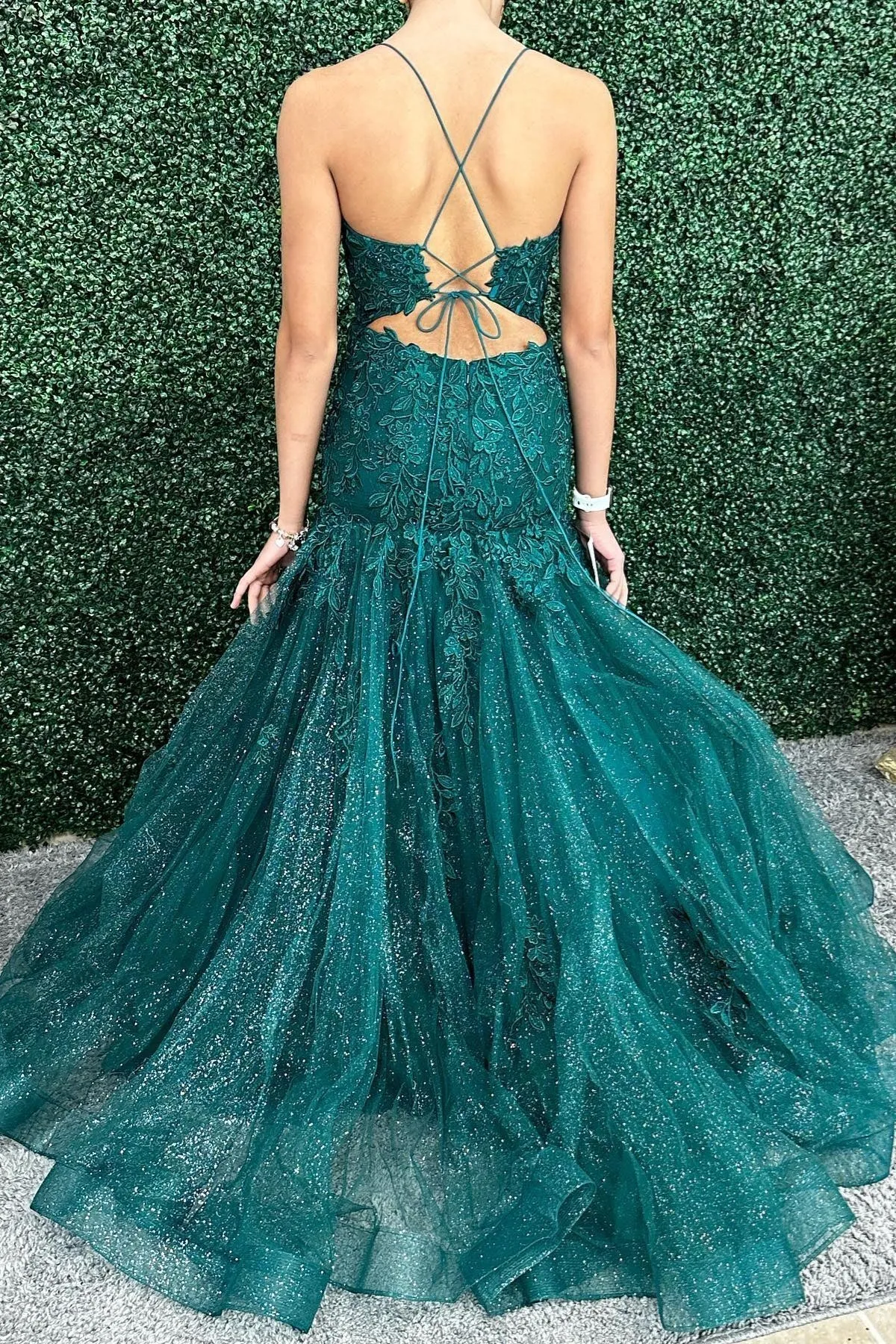Long Green Prom Dresses 2025 Mermaid Lace Applique Formal Graduation Dress