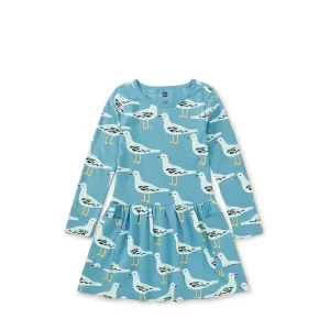 Long Sleeve Pocket Baby Dress - Squabble of Seagulls