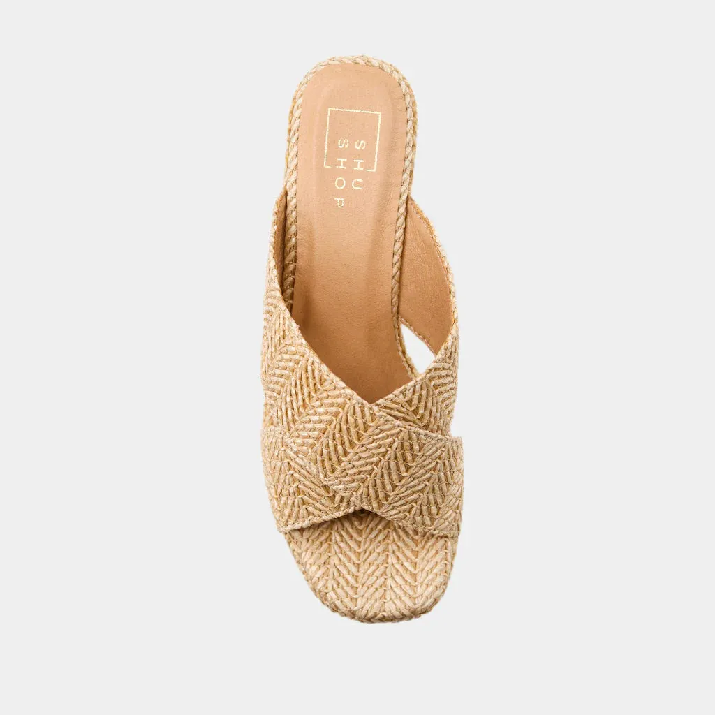 Ludovica Wedge Heel in Natural Woven
