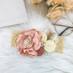 Luxe Elora Headband - Rose Pink Flower