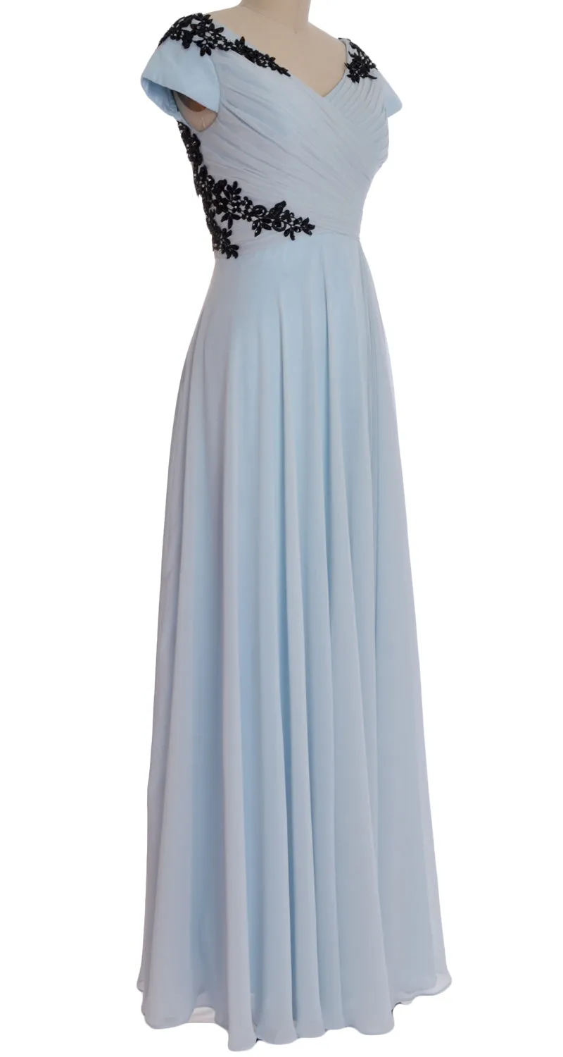 MACloth Women Mother of the Bride Dresses Cap Sleeves V Neck Formal Evening Gown