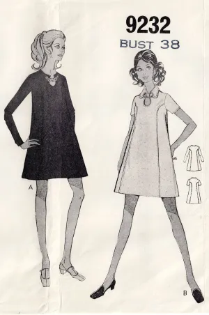 Mail Order 9232 Maternity Princess Dress 1970s Vintage Sewing Pattern Bust 38 inches UNUSED Factory Folded