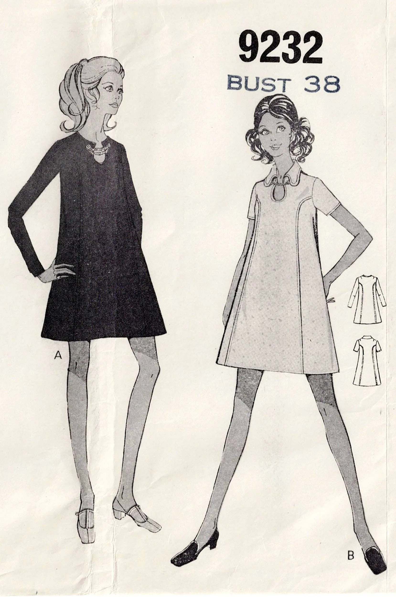 Mail Order 9232 Maternity Princess Dress 1970s Vintage Sewing Pattern Bust 38 inches UNUSED Factory Folded
