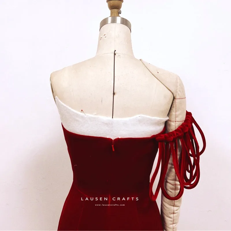 Marilyn Monroe Inspired Red Velvet Evening Formal 1950s Dress
