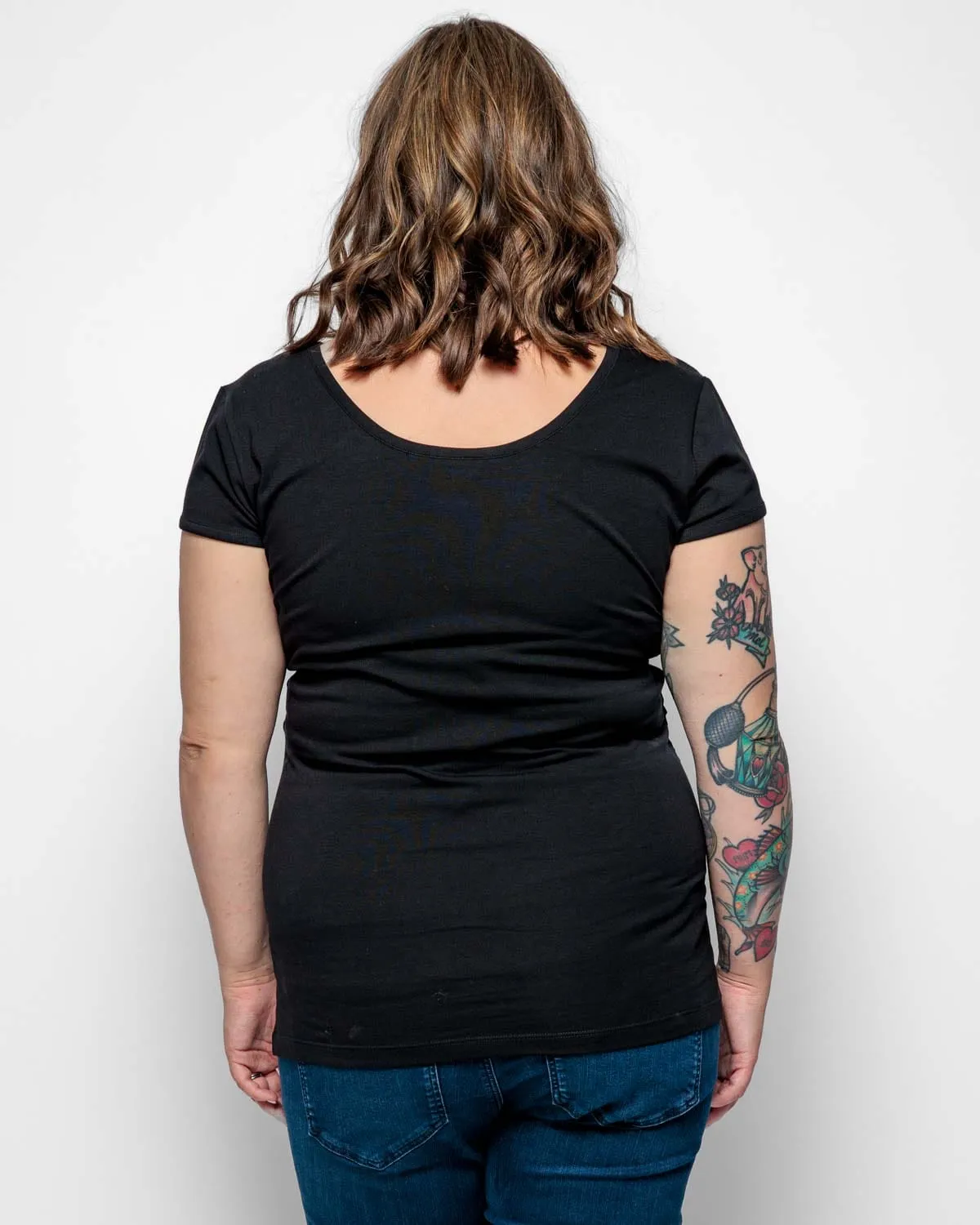 Maternity Cotton Short Sleeve Top | Black