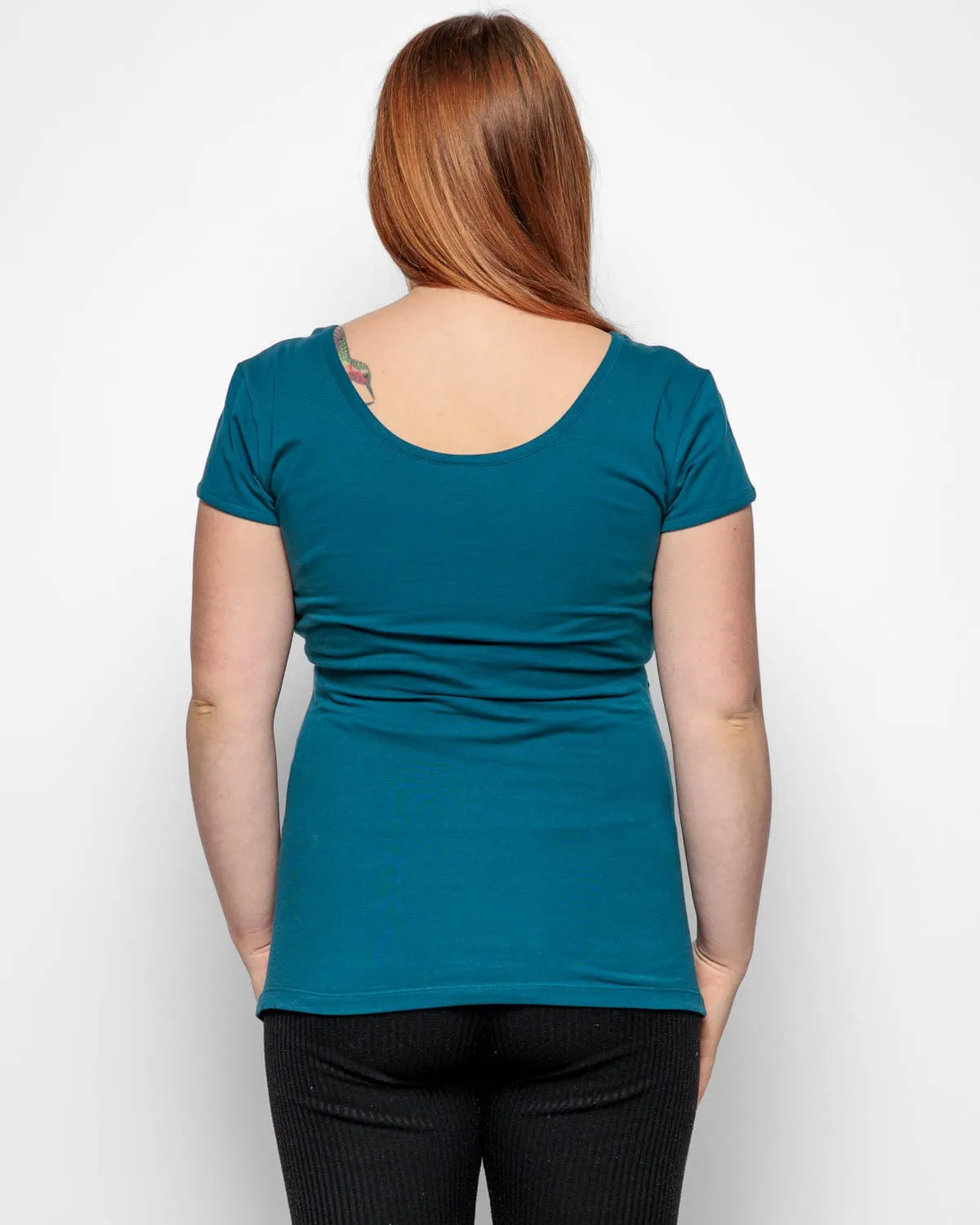 Maternity Cotton Short Sleeve Top | Teal