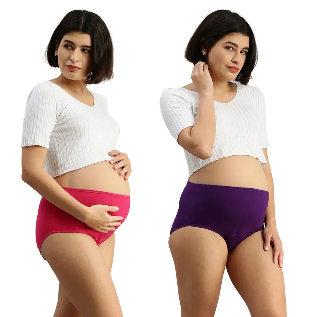 Maternity Panty | No Exposed Elastic | Comfy For Belly | 2-Pack