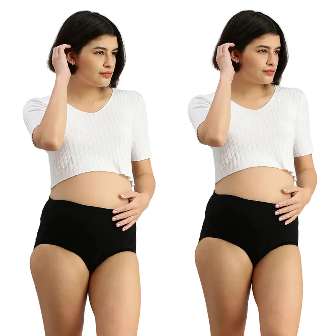 Maternity Panty | No Exposed Elastic | Comfy For Belly | 2-Pack
