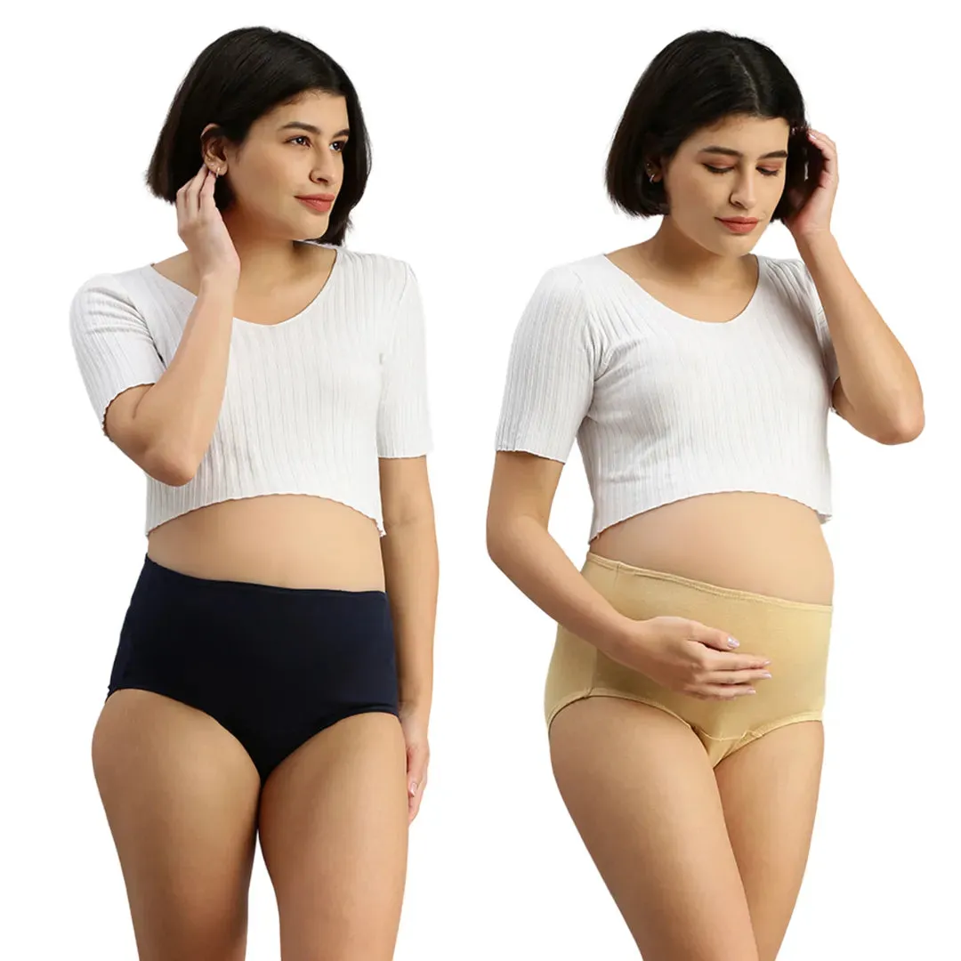 Maternity Panty | No Exposed Elastic | Comfy For Belly | 2-Pack