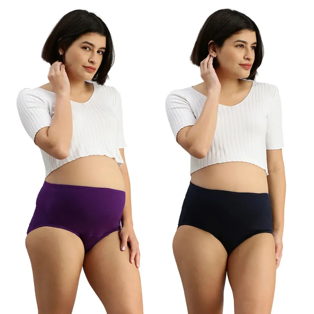 Maternity Panty | No Exposed Elastic | Comfy For Belly | 2-Pack
