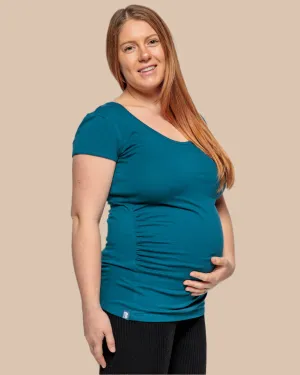 MATERNITY SHORT SLEEVE TSHIRT IN TEAL