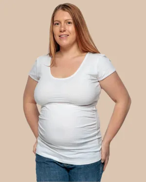 MATERNITY SHORT SLEEVE TSHIRT IN WHITE