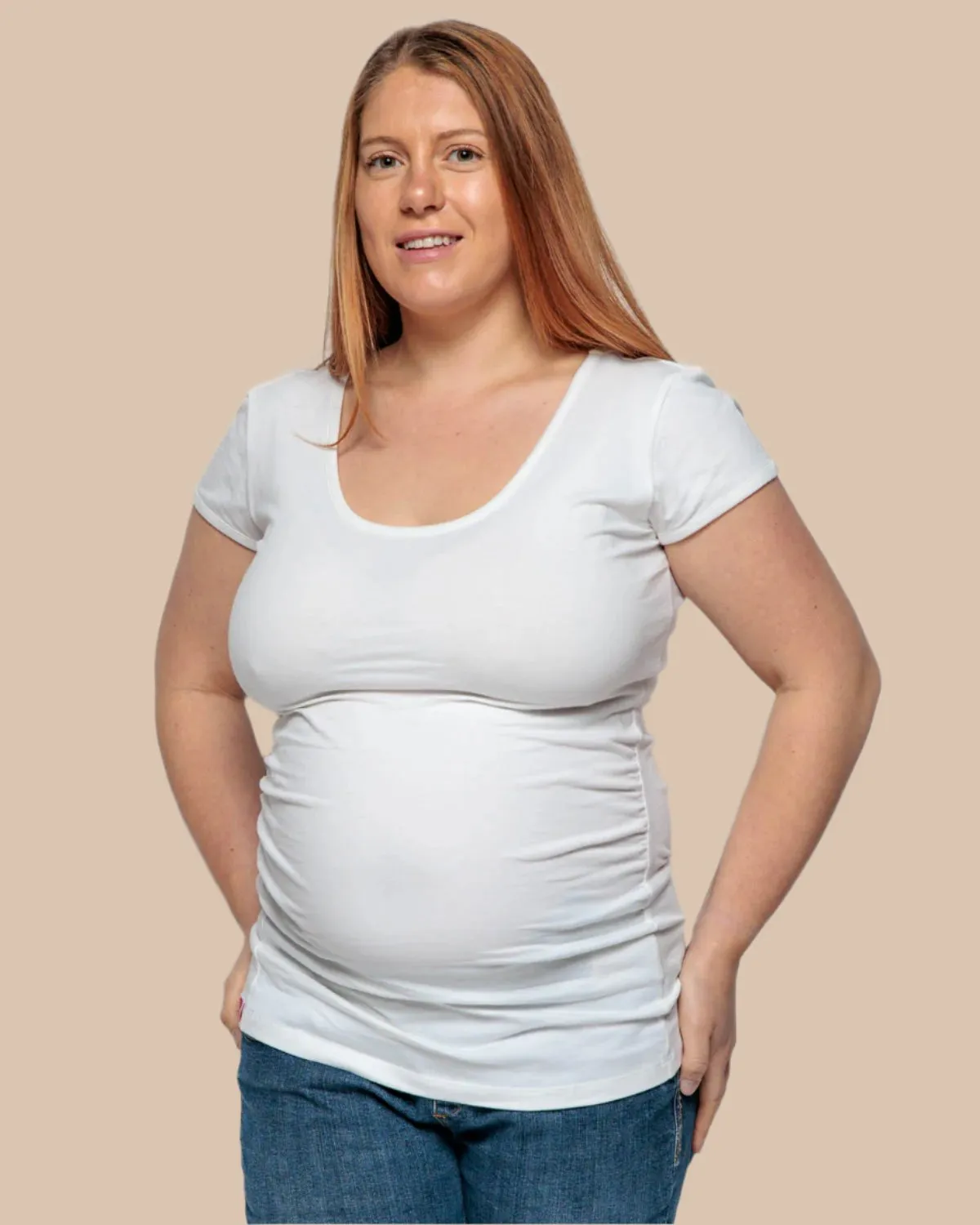 MATERNITY SHORT SLEEVE TSHIRT IN WHITE