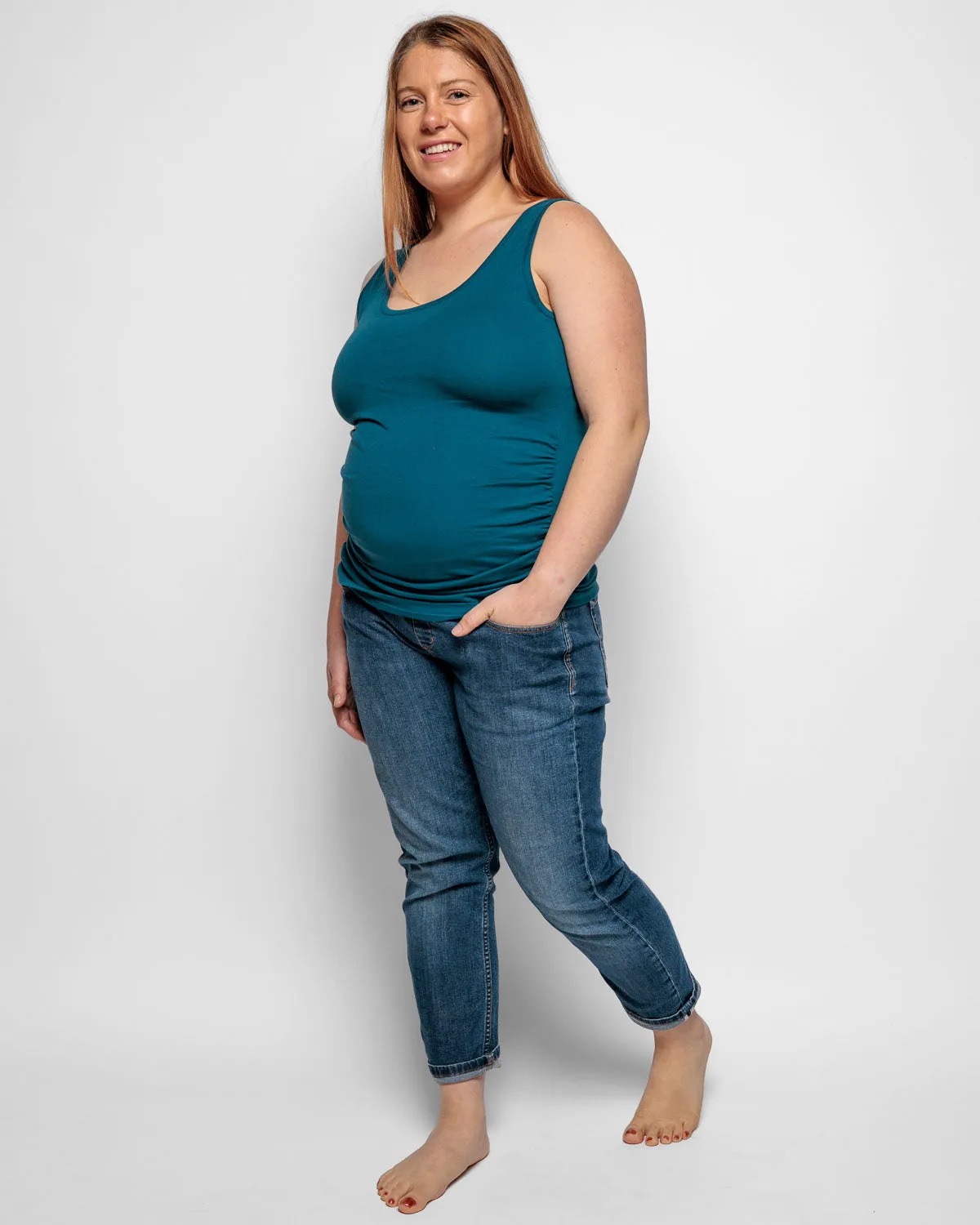 MATERNITY VEST IN TEAL