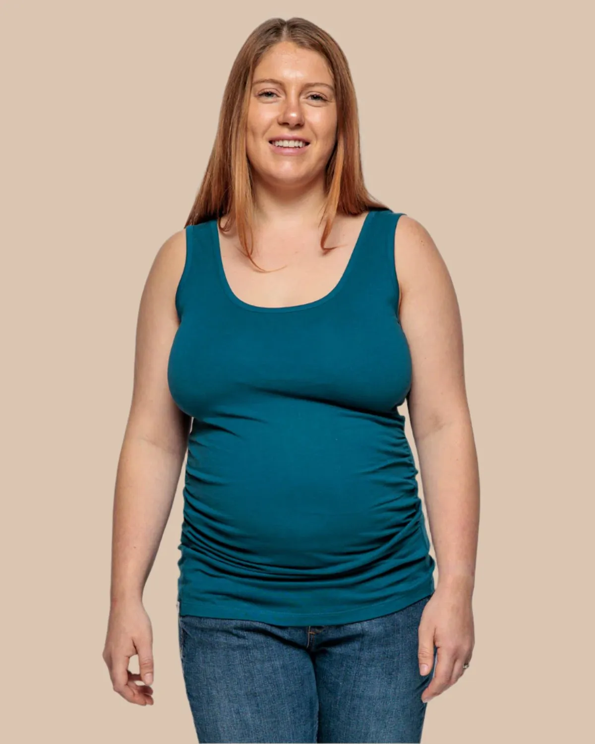 MATERNITY VEST IN TEAL