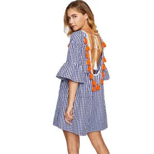 Matilda Gingham Tassel Dress