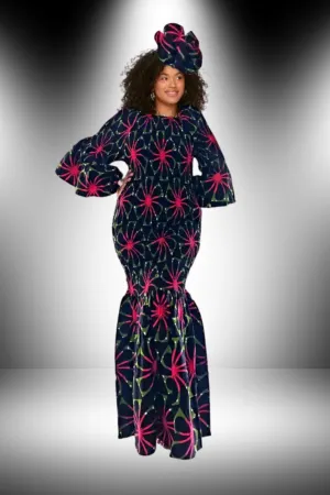 Mermaid Fuchsia Burst Dress
