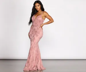 Mia Formal Stylish Velvet Burnout Dress
