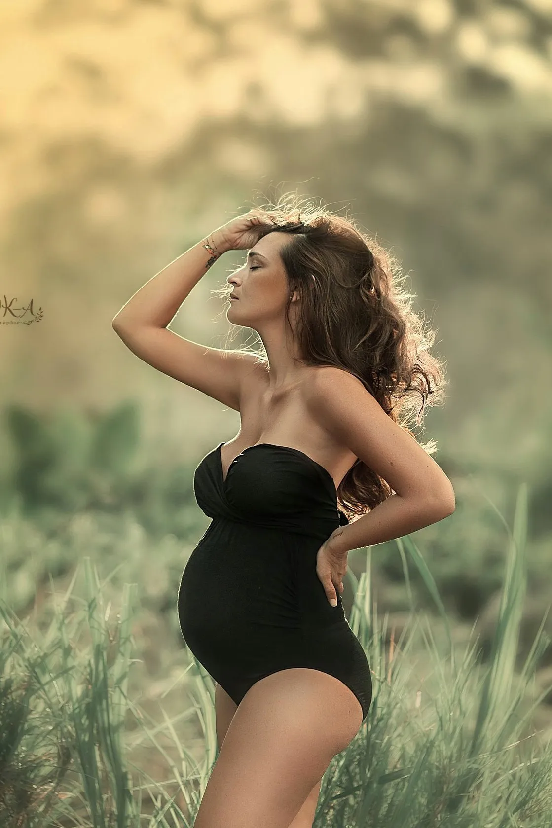 Mirabilis Maternity Bodysuit SAND CLEARANCE SALE