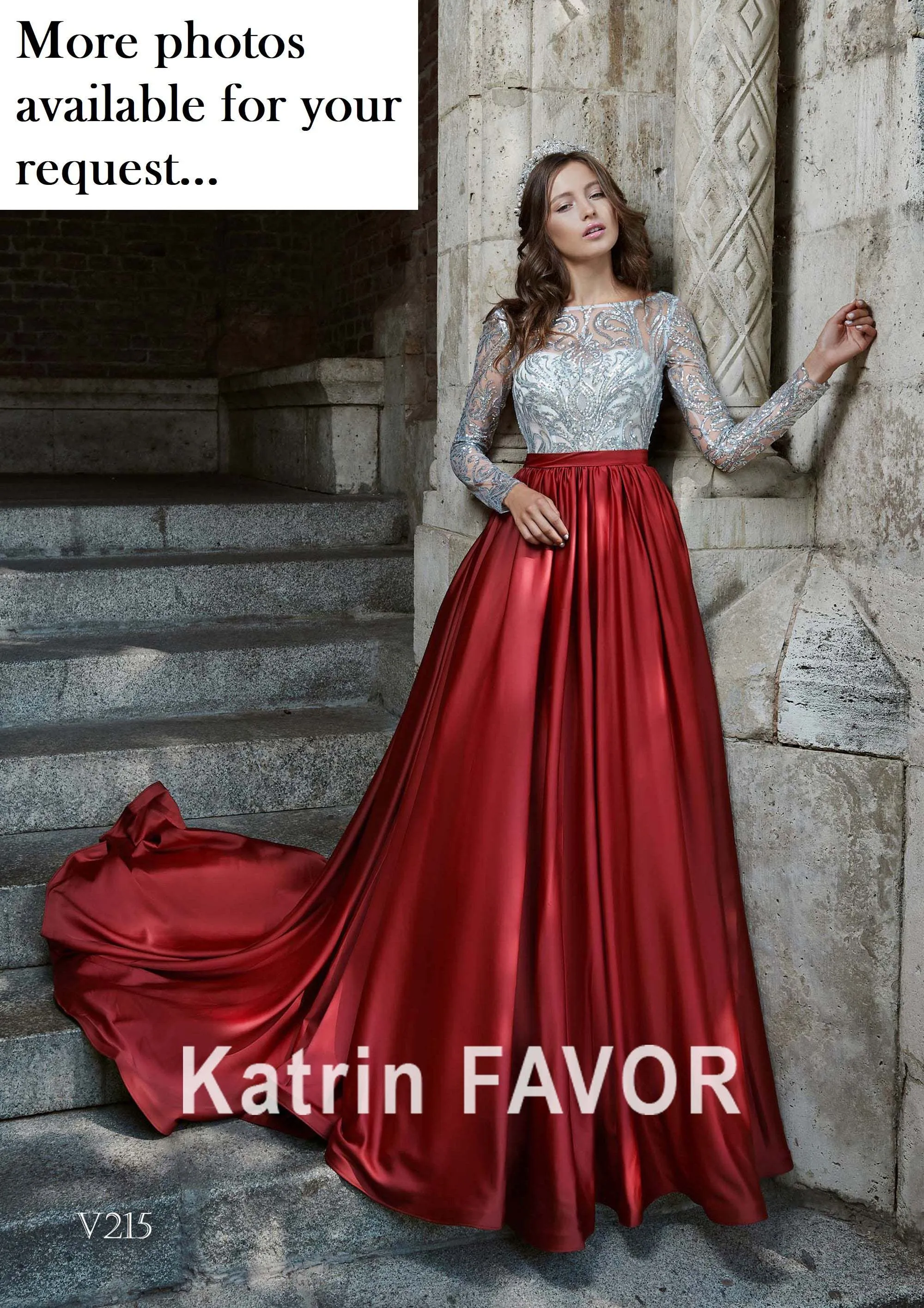 Modest prom dress Long sleeve formal dresses